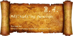 Mátyásy Agapion névjegykártya